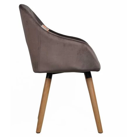 ESTEXO Chaise De Salle à Manger En Bois Chaise De Cuisine Ensemble De 2 Vintage Tissu Gris Foncé Velours 5 ESTEXO Chaise De Salle à Manger En Bois Chaise De Cuisine Ensemble De 2 Vintage Tissu Gris Foncé Velours – Image 3