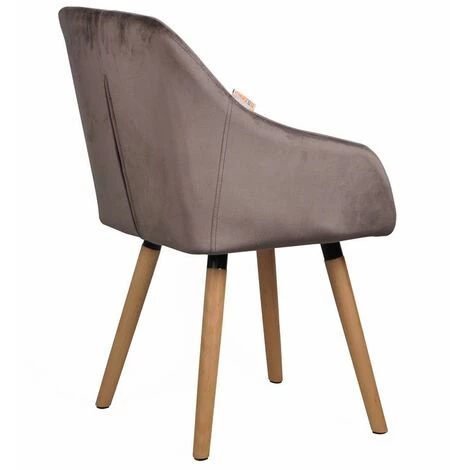 ESTEXO Chaise De Salle à Manger En Bois Chaise De Cuisine Ensemble De 2 Vintage Tissu Gris Foncé Velours 6 ESTEXO Chaise De Salle à Manger En Bois Chaise De Cuisine Ensemble De 2 Vintage Tissu Gris Foncé Velours – Image 4