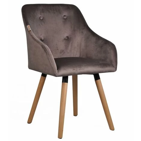 ESTEXO Chaise De Salle à Manger En Bois Chaise De Cuisine Ensemble De 2 Vintage Tissu Gris Foncé Velours 7 ESTEXO Chaise De Salle à Manger En Bois Chaise De Cuisine Ensemble De 2 Vintage Tissu Gris Foncé Velours – Image 5