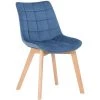 CLP Chaise De Salle à Manger Passaic En Velours Avec Pieds En Bois De Hêtre Bleu -banc et tabouret Soldes Boutique 48789116 1