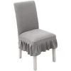 TINOR Housses De Chaise 2 Pièces Pour Protection De Chaise Couverture Extensible Chaise Amovible Lavable Gris