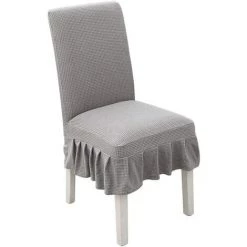 TINOR Housses De Chaise 2 Pièces Pour Protection De Chaise Couverture Extensible Chaise Amovible Lavable Gris