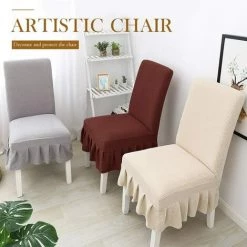 TINOR Housses De Chaise 2 Pièces Pour Protection De Chaise Couverture Extensible Chaise Amovible Lavable Gris -banc et tabouret Soldes Boutique 48804140 3