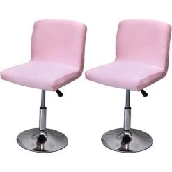 TINOR Housse De Tabouret De Bar Extensible, 2 Housse De Chaise Haute Imprimée Pour Bar Couvre De Chaise De Salle à Manger Haute, Protecteur De Siège De Chaise De Salle à Manger Rose