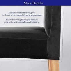 TINOR Lot De 2 Housses De Chaise De Salle à Manger En Velours Pour Salle à Manger - Noir -banc et tabouret Soldes Boutique 48804196 4