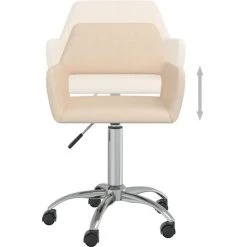 VidaXL Chaise Pivotante De Salle à Manger Crème Tissu - Crème -banc et tabouret Soldes Boutique 48830412 5