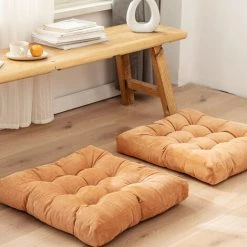 GroupM Tapis Futon Tatami Velours Côtelé, Peluche épaississante Pour Agrandir Le Sol Coussin Baie Vitrée, Coussin Yoga Balcon Pour De Belles Fesses (velours Carré-kaki) -banc et tabouret Soldes Boutique 48932310 2