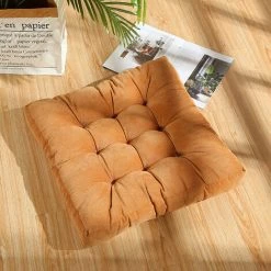 GroupM Tapis Futon Tatami Velours Côtelé, Peluche épaississante Pour Agrandir Le Sol Coussin Baie Vitrée, Coussin Yoga Balcon Pour De Belles Fesses (velours Carré-kaki) -banc et tabouret Soldes Boutique 48932310 3