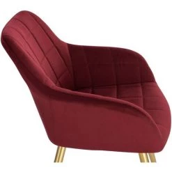 WOLTU Lot De 6 Chaises De Salle à Manger Avec Accoudoirs.Chaise De Salon.Structure En Métal Et Assise En Velours.Bordeaux -banc et tabouret Soldes Boutique 49240364 4