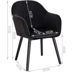 WOLTU Lot De 4 Chaises De Salle à Manger. Assise En Velours. Chaise Pour Cuisine-Salon-Café. Noir -banc et tabouret Soldes Boutique 49240410 3