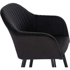 WOLTU Lot De 4 Chaises De Salle à Manger. Assise En Velours. Chaise Pour Cuisine-Salon-Café. Noir -banc et tabouret Soldes Boutique 49240410 4