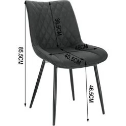 WOLTU 6x Chaises De Salle à Manger. Siège Rembourrée En Tissu Scientifique. Chaises De Cusine. Pieds En Métal. Anthracite -banc et tabouret Soldes Boutique 49240420 3