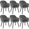 WOLTU Lot De 6 Chaises De Salle à Manger. Assise En Velours. Chaise Pour Cuisine-Salon-Café. Gris Foncé