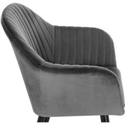 WOLTU Lot De 6 Chaises De Salle à Manger. Assise En Velours. Chaise Pour Cuisine-Salon-Café. Gris Foncé -banc et tabouret Soldes Boutique 49240423 4