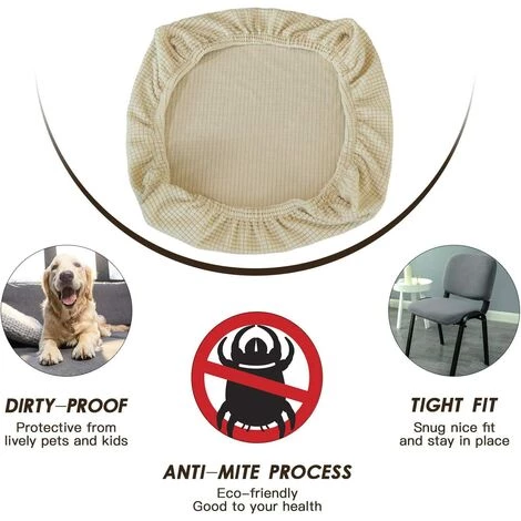 ECHOO Housses De Chaise élastiques En élasthanne - Lavables - Pour Chaises De Bureau, Salle à Manger, Bar, Décoration De Fête De Mariage (beige) 7 ECHOO Housses De Chaise élastiques En élasthanne - Lavables - Pour Chaises De Bureau, Salle à Manger, Bar, Décoration De Fête De Mariage (beige) – Image 5