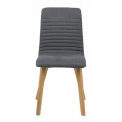 HELLIN Chaises Tissu Et Bois Chêne (lot De 2) - ROSA - Gris Anthracite -banc et tabouret Soldes Boutique 49302753 4