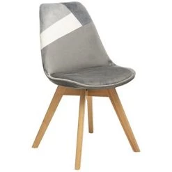 Chaises Style Scandinave "baya Patchwork" Atmosphera - Gris