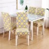 ECHOO Housse De Chaise 4/6 Pièces Couverture De Chaise Universelle Facile à Nettoyer Et Durable Pour Hôtels, Fêtes, Maison, Restaurants, Cuisines (Géométrie Jaune-Gris, 4 Pièces) -banc et tabouret Soldes Boutique 49476920 1