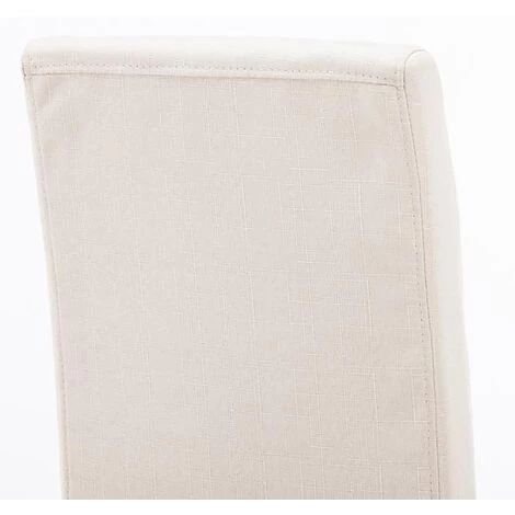 CLP Lot De 6 Chaises De Salle à Manger Ina Tissu Avec Pieds En Bois Beige Cappuccino 6 CLP Lot De 6 Chaises De Salle à Manger Ina Tissu Avec Pieds En Bois Beige Cappuccino – Image 4