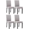 CLP Lot De 4 Chaises De Salle à Manger Ina Tissu Avec Pieds En Bois Gris Clair Noir -banc et tabouret Soldes Boutique 49788085 1