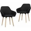 Chaises De Salle à Manger 2 Pcs Noir Tissu VidaXL -banc et tabouret Soldes Boutique 49806967 1