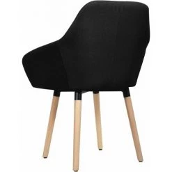 Chaises De Salle à Manger 2 Pcs Noir Tissu VidaXL 10 Chaises De Salle à Manger 2 Pcs Noir Tissu VidaXL -banc et tabouret Soldes Boutique 49806967 4