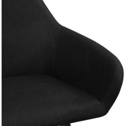 Chaises De Salle à Manger 2 Pcs Noir Tissu VidaXL 11 Chaises De Salle à Manger 2 Pcs Noir Tissu VidaXL -banc et tabouret Soldes Boutique 49806967 5