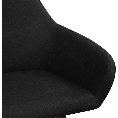 Chaises De Salle à Manger 2 Pcs Noir Tissu VidaXL 7 Chaises De Salle à Manger 2 Pcs Noir Tissu VidaXL – Image 5