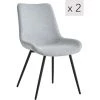 NORDLYS Lot De 2 Chaises De Salle A Manger Scandinaves Pieds Metal Noir Tissu - Gris -banc et tabouret Soldes Boutique 49818839 1