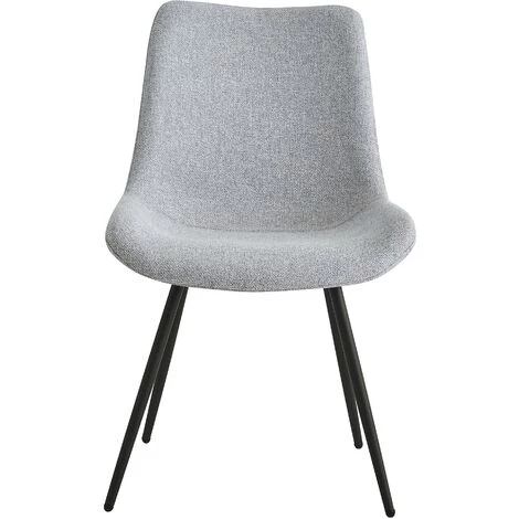 NORDLYS Lot De 2 Chaises De Salle A Manger Scandinaves Pieds Metal Noir Tissu - Gris 6 NORDLYS Lot De 2 Chaises De Salle A Manger Scandinaves Pieds Metal Noir Tissu - Gris – Image 4