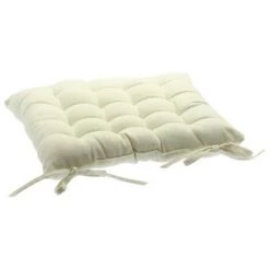 Lot De 2 Coussins De Chaise En Coton Ivoire, 38 X 38 Cm -PEGANE-