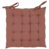 RIDEAUDISCOUNT Coussin Galette De Chaise 38 X 38 X 3 Cm Avec Liens à Nouer Et 16 Points De Couture Matière Recyclée Unie Terre Brûlée - Brun -banc et tabouret Soldes Boutique 50012195 1