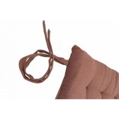 RIDEAUDISCOUNT Coussin Galette De Chaise 38 X 38 X 3 Cm Avec Liens à Nouer Et 16 Points De Couture Matière Recyclée Unie Terre Brûlée - Brun -banc et tabouret Soldes Boutique 50012195 4