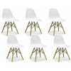 HOBAG Pack De 6 Chaises Scandinaves Blanc Bois Naturel -banc et tabouret Soldes Boutique 50200689 1
