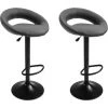 HOBAG Lot De 2 Tabourets De Bar VEGAS GRIS - Charge Maximale: 120 Kg - Simili PU - Pied M�tal - Hauteur R�glable 85-105 Cm -banc et tabouret Soldes Boutique 50200692 1