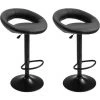 HOBAG Lot De 2 Tabourets De Bar VEGAS NOIR - Charge Maximale: 120 Kg - Simili PU - Pied M�tal - Hauteur R�glable 85-105 Cm -banc et tabouret Soldes Boutique 50200694 1
