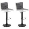 HOBAG Lot De 2 Tabourets De Bar MIAMI BLANC/GRIS - Charge Maximale: 120 Kg - Simili PU - Pied M�tal - Hauteur R�glable 90-110 Cm -banc et tabouret Soldes Boutique 50200697 1