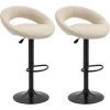 HOBAG Lot De 2 Tabourets De Bar VEGAS CREME - Charge Maximale: 120 Kg - Simili PU - Pied M�tal - Hauteur R�glable 85-105 Cm -banc et tabouret Soldes Boutique 50200709 1