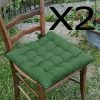 Lot De 2 Assises Matelassées Coloris Vert - 38 X 38 Cm -PEGANE- -banc et tabouret Soldes Boutique 50366534 1