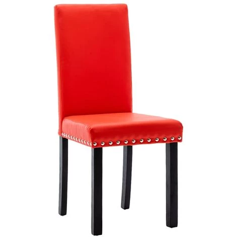 Chaises De Salle à Manger Similicuir 6 Pcs Rouge VidaXL 5 Chaises De Salle à Manger Similicuir 6 Pcs Rouge VidaXL – Image 3
