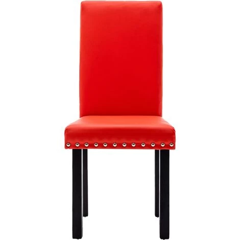 Chaises De Salle à Manger Similicuir 6 Pcs Rouge VidaXL 6 Chaises De Salle à Manger Similicuir 6 Pcs Rouge VidaXL – Image 4