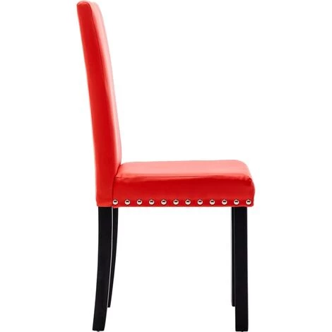 Chaises De Salle à Manger Similicuir 6 Pcs Rouge VidaXL 7 Chaises De Salle à Manger Similicuir 6 Pcs Rouge VidaXL – Image 5