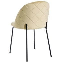 LOLA HOME Chaise Vintage Tapissée Velours Vert Métal 78x47x43 Cm -banc et tabouret Soldes Boutique 50736176 3