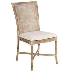 LOLA HOME Chaise De Salle à Manger En Rotin Naturel Avec Grille 46x55x90 Cm -banc et tabouret Soldes Boutique 50736354 2
