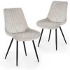 DECO IN PARIS Lot De 2 Chaises Design En Velours Beige YOLA