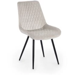 DECO IN PARIS Lot De 2 Chaises Design En Velours Beige YOLA -banc et tabouret Soldes Boutique 50846560 2