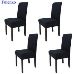 Housses De Chaise Noir 8pcs FUIENKO
