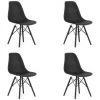 HUCOCO OSATA - Lot De 4 Chaises En PP Style Moderne Salon/cuisine - 81x54x46 Cm - Chaise De Salle à Manger - Noir -banc et tabouret Soldes Boutique 51028352 1