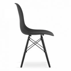 HUCOCO OSATA - Lot De 4 Chaises En PP Style Moderne Salon/cuisine - 81x54x46 Cm - Chaise De Salle à Manger - Noir -banc et tabouret Soldes Boutique 51028352 3