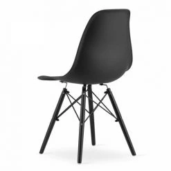 HUCOCO OSATA - Lot De 4 Chaises En PP Style Moderne Salon/cuisine - 81x54x46 Cm - Chaise De Salle à Manger - Noir -banc et tabouret Soldes Boutique 51028352 4